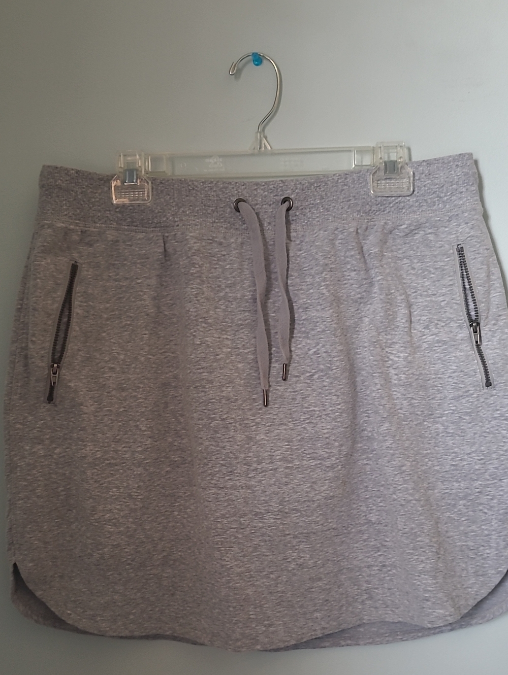 GreenTea Light Gray Athletic Drawstring Mini Skirt